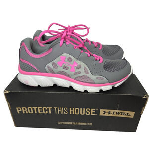 Under Armour Shoes Womens Micro G Assert 4 Sneakers Sz 9 Pink Grey 1242992-040